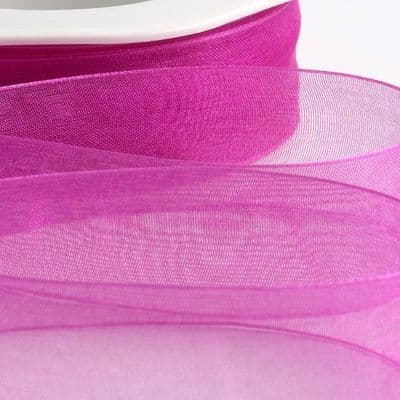 Organza Ribbon 25mm Fushia