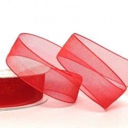 Organza Ribbon 25mm Red
