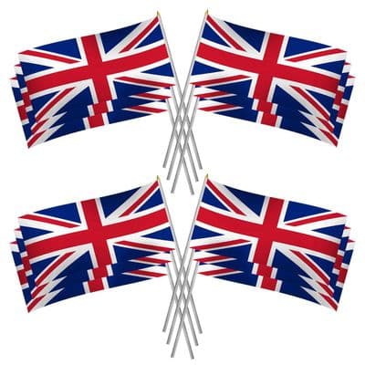 Plastic Hand Waving Flags x 10