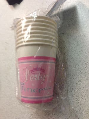 Princess Pink Paper Cups 8's