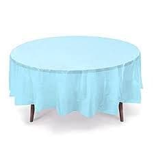 Rectangle Plastic Table Cover Baby Blue x 1