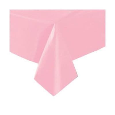 Rectangle Plastic Table Cover Baby Pink x 1