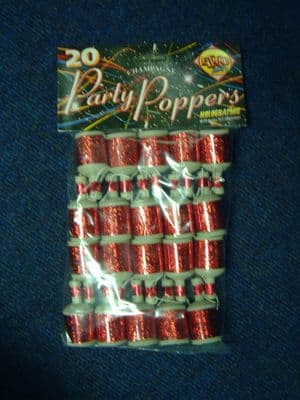Red Holographic Party Poppers x 20