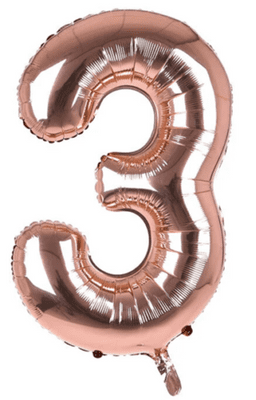 Rose Gold Number '3'