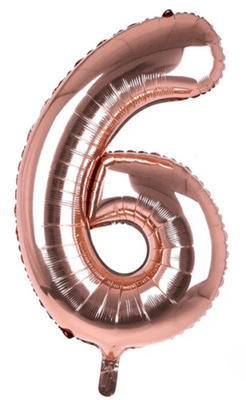 Rose Gold Number '6'