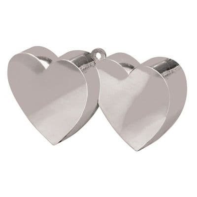 Silver Double Heart Weight x 12
