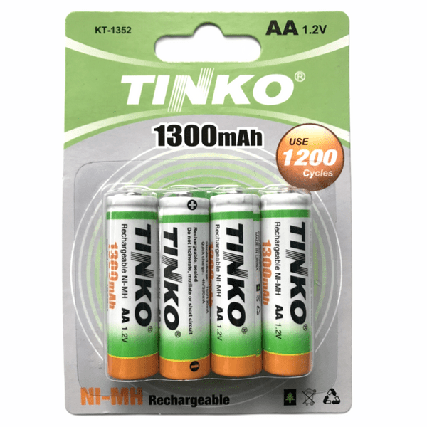 AA 1300mAh Rechargeable Batteries - Tinko