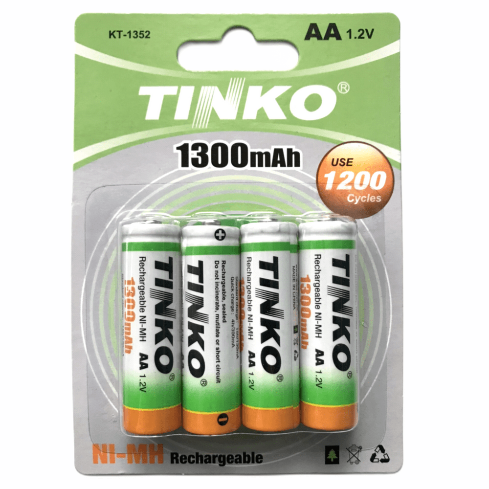AA 1300mAh Rechargeable Batteries - Tinko