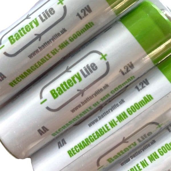 AA 600mAh Rechargeable Batteries - Battery Life