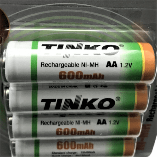 AA 600mAh Rechargeable Batteries - Tinko