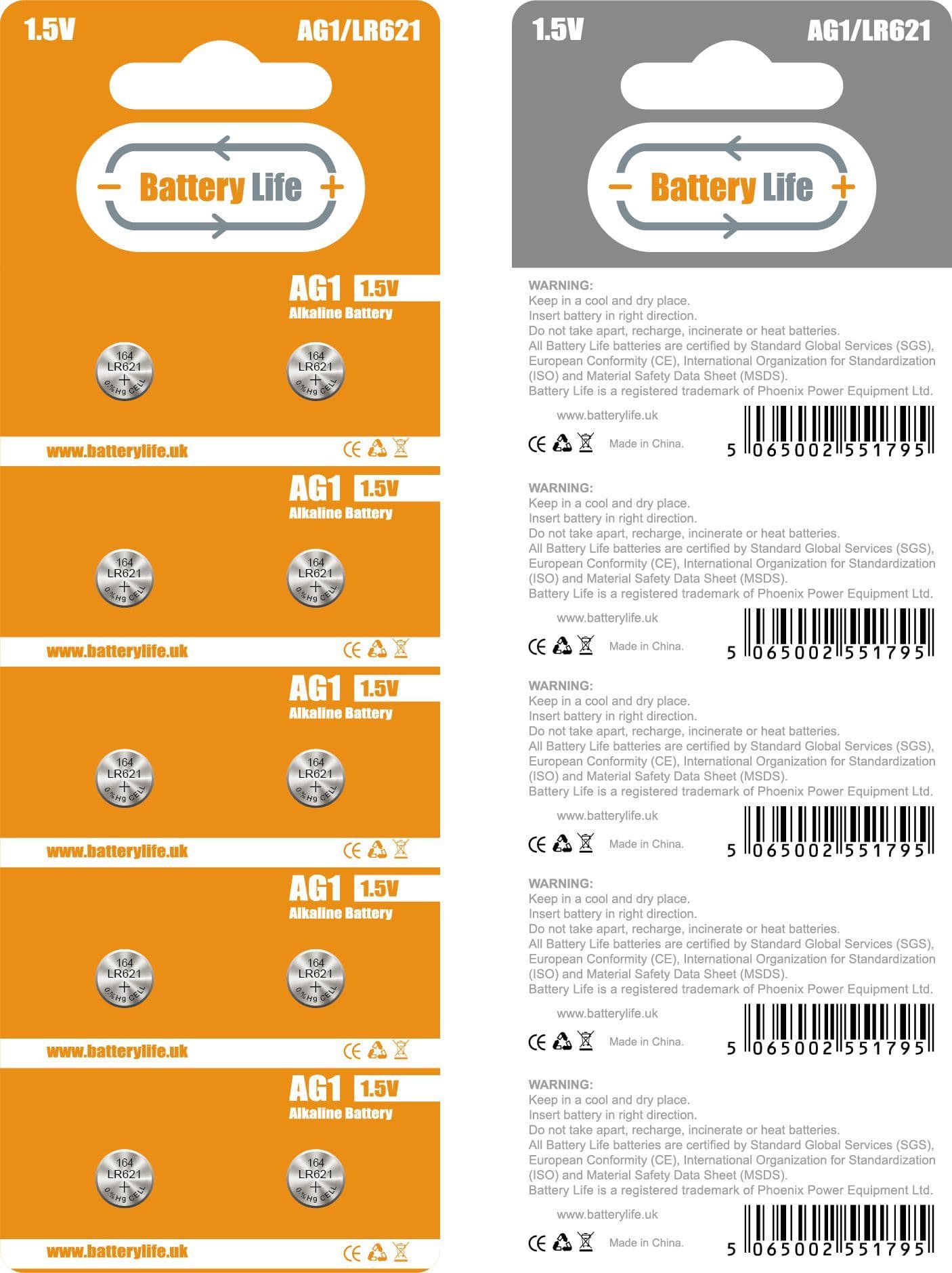 AG1 LR60 Coin Cell Batteries Battery Life