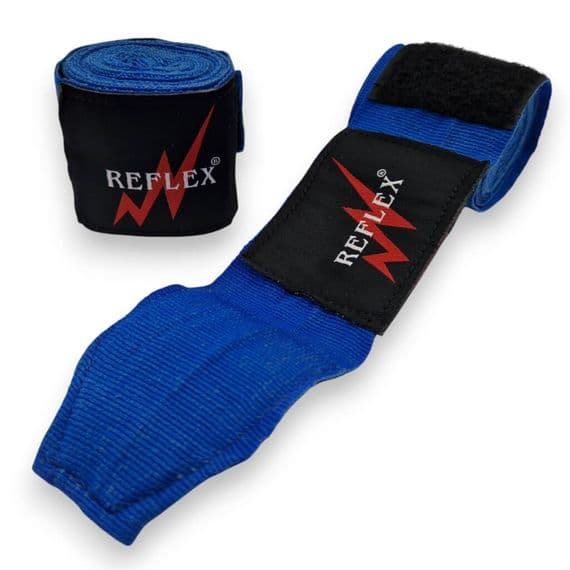 Reflex Elasticated Hand Wraps 400cm Blue | Boxing Handwraps | Reflex UK