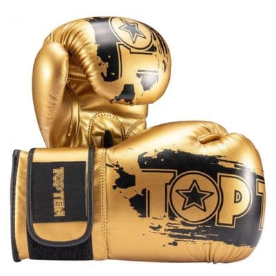 TOP TEN Boxing Gloves Power Ink Golden Star Black/Gold