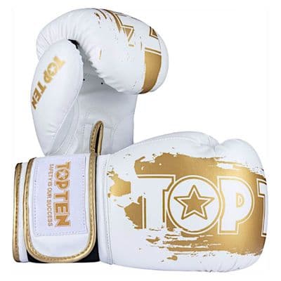 TOP TEN Boxing Gloves Power Ink Golden Star White/Gold