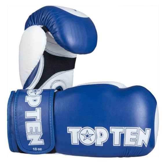 Top Ten Star XLP Leather Boxing Gloves Blue 10oz | WAKO Approved | Reflex UK