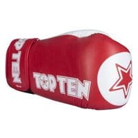 Top Ten Star XLP Leather Boxing Gloves Red 10oz | WAKO Approved | Reflex UK