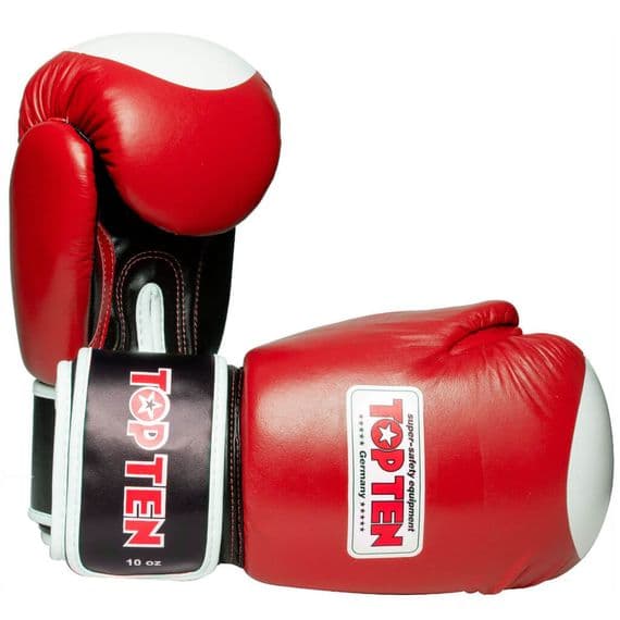 Top Ten Fight Boxing Gloves Red 10oz | WAKO Approved| Reflex UK