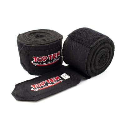 TOP TEN Elasticated Hand Wraps 350cm Black