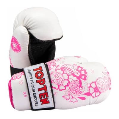 TOP TEN Flowers Pointfighter Gloves White/Pink