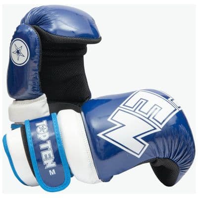 TOP TEN Glossy Block Pointfighter Gloves Blue/White