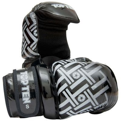 TOP TEN Glossy Block PRISM Pointfighter Gloves Black