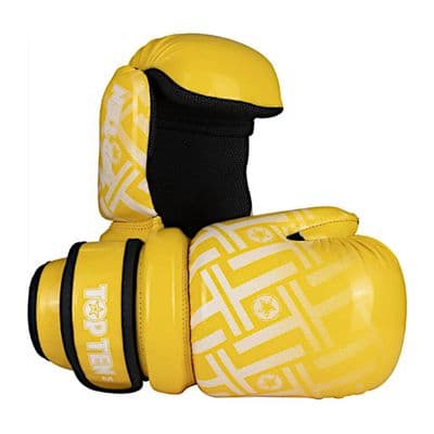 TOP TEN Glossy Block PRISM Pointfighter Gloves Neon Yellow