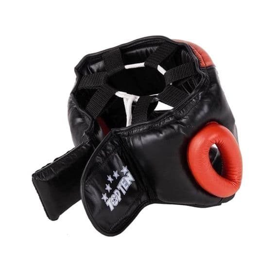 TOP TEN Leather Boxing Head Guard with Chin Guard Reflex UK