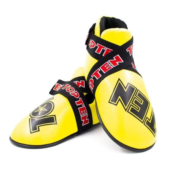 Top Ten Superlight Glossy Kicks Yellow/Black | Sparring Foot Pads | Reflex UK