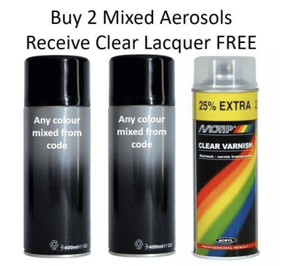 2 x Custom Mixed Aerosols - Receive 1 x Clear Lacquer FREE