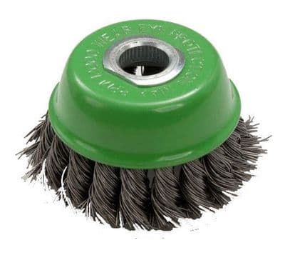 Green ZIP Wheel Twisted Knot Wire Brush 100mm 4