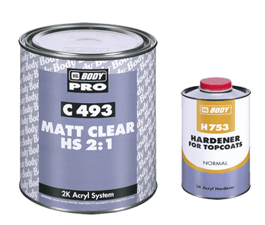 HB Body 493 2:1 Matt Clear lacquer 1L + 500ml HB 753 Hardener