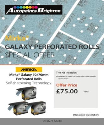 MIRKA Galaxy 70 x 70 mm Multifit Grip Perforated roll DEAL (Various Grits)