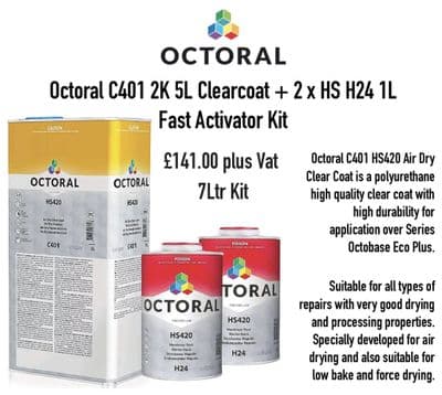 Octoral C401 2K 5L Clearcoat + 2 x HS H24 1L Fast Activator Kit