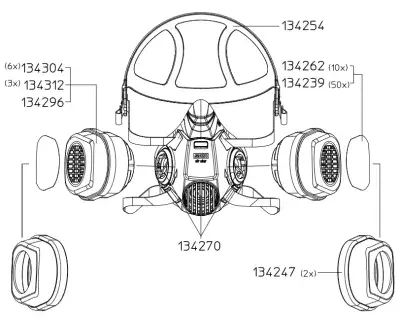 SATA Air Star F Half Mask Respirator Spare Parts