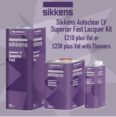 Sikkens Autoclear LV Superior Fast Lacquer Kit 7.5L or 8.5L with Thinners