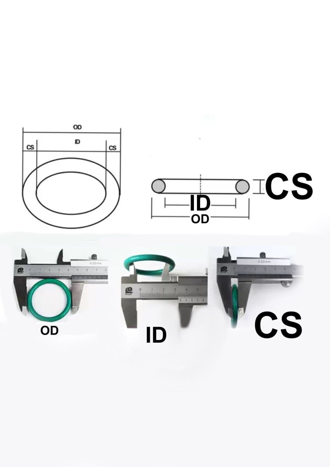 A 10pcs Rubber O-Rings 7.6mm OD 4mm ID 1.8mm Width Metric FKM Sealing