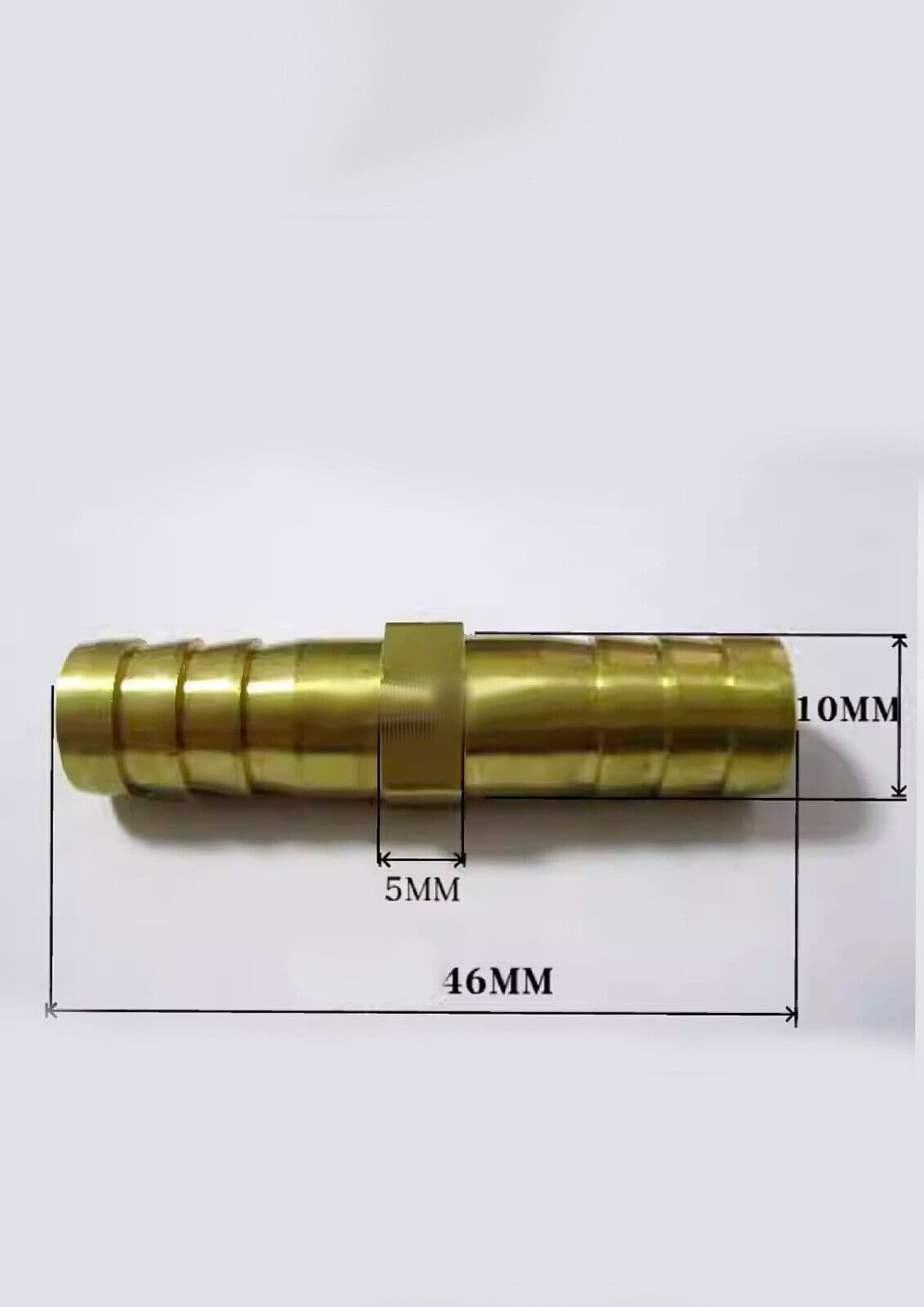 Hose Fuel Line Joiner 10mm 3/8 in Brass Pipe Repair Fitting Water Gas