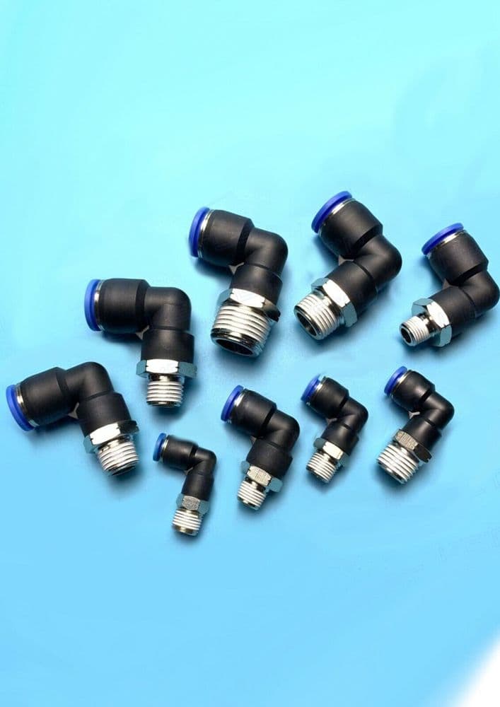 NPT Male Swivel Elbow Push Fit Metric Push in Fittings with NPTF Threads