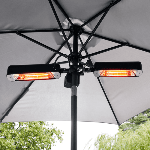 1600W Outdoor Patio Gazebo Parasol Heater 2x 800W Infrared Heater Lamps