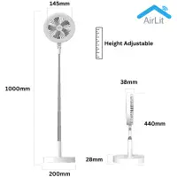 3-in-1 Portable Smart Make Up Mirror, Fan & Light