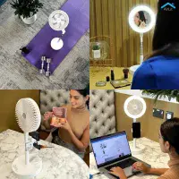 3-in-1 Portable Smart Make Up Mirror, Fan & Light