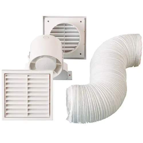 Bathroom Extractor Fan Kit: IPX2 Rating: 100mm: White