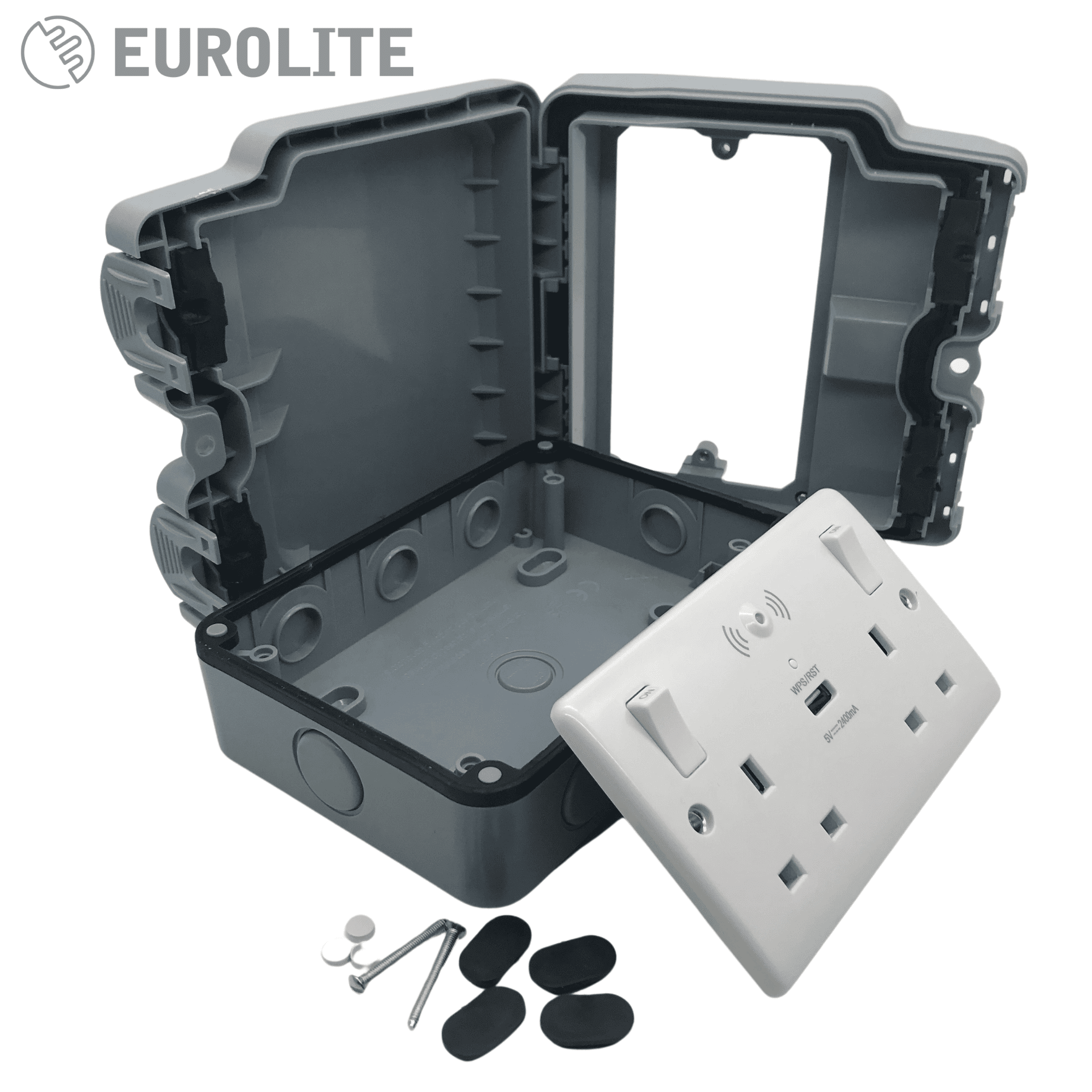 Eurolite 13A 2 Gang SP Switched Socket WiFi Extender