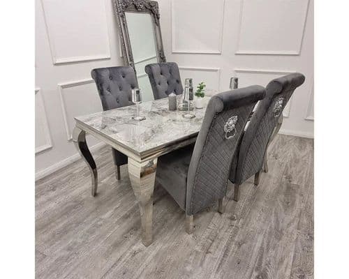 Halo Chrome Dining Table & 4 Chairs Set