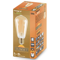 Integral LED 5W Filament Lamp: Ultra Warm 1800K Dimmable: 10 Pack