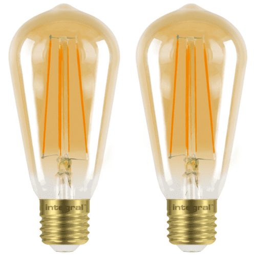 Integral LED 5W Filament Lamp: Ultra Warm 1800K Dimmable: 2 Pack