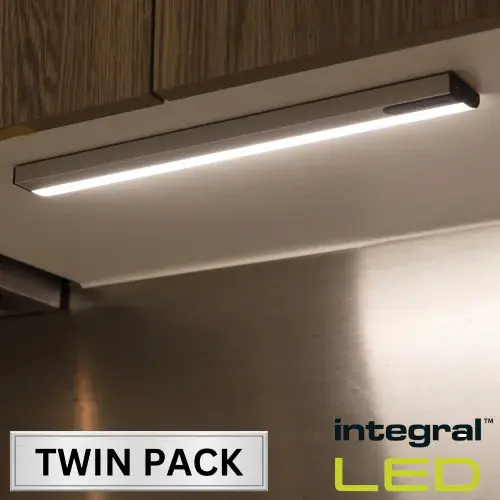 Integral LED Under Cabinet Wardrobe Night Lights: Twin Pack (350mm)