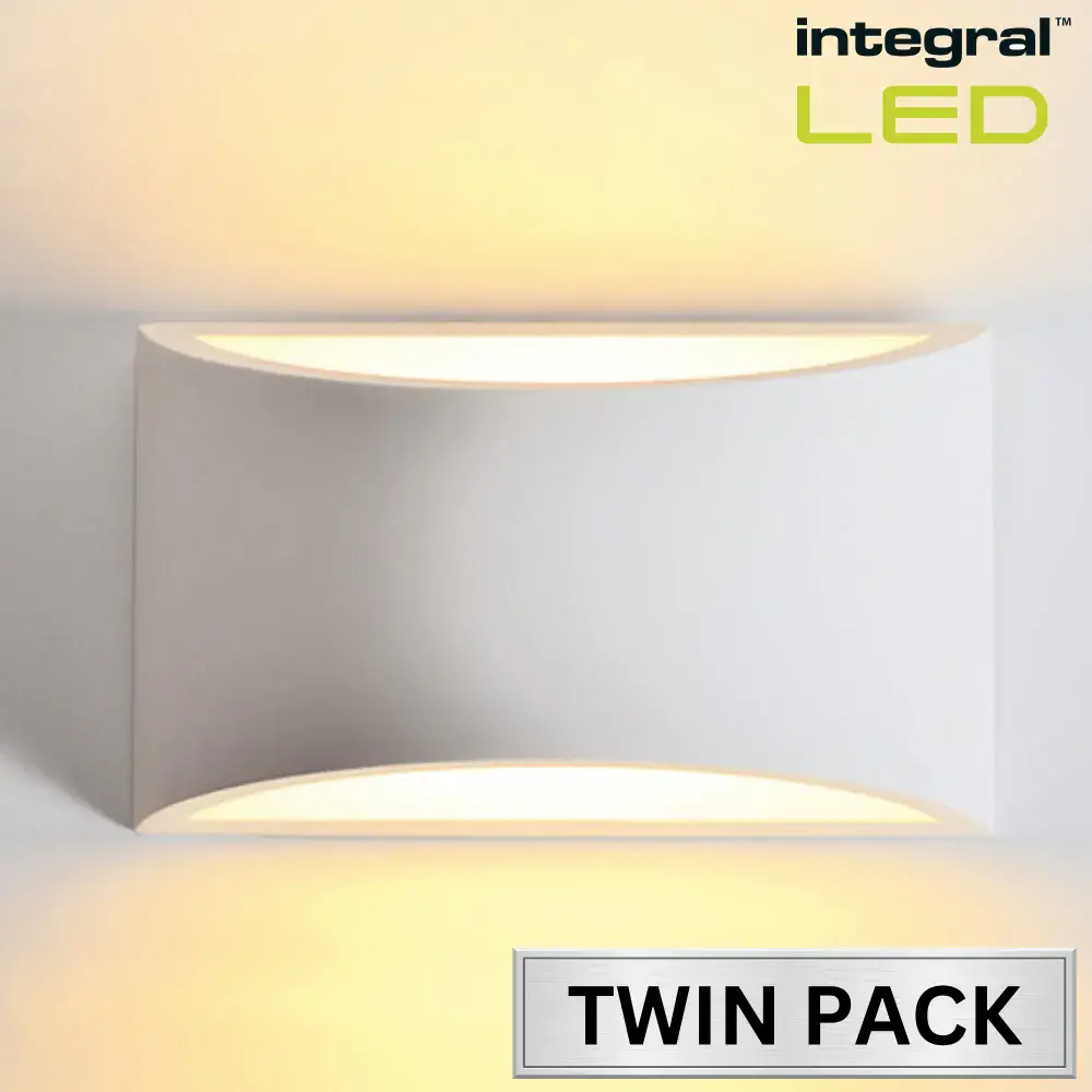 Integral LED Wall Mounted Indoor Up Down Lighting Twin Pack