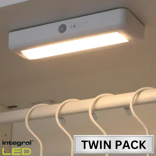 Integral LED Wardrobe or Night Lights: Twin Pack