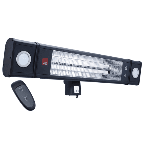 Outdoor Patio Heater 1800W Infrared Wall Mounted IP44 2x LEDs Remote Control